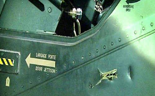 The damage to the $36 million Tiger armed reconnaisance helicopter after Bryan Law attacked it with a garden mattock. The damage to the $36 million Tiger armed reconnaisance helicopter after Bryan Law attacked it with a garden mattock.